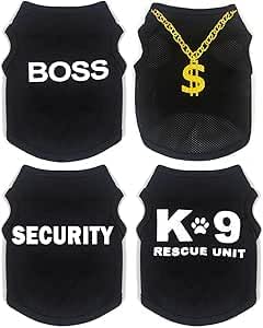 Paquete de 4 ropa de Chihuahua para perros pequeños, ropa negra par...