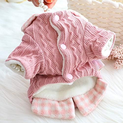 Suéter de princesa para perros pequeños, camisa gruesa, ropa a cuad...