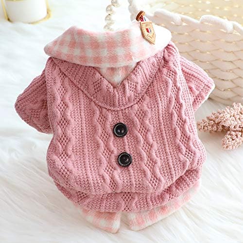 Suéter de princesa para perros pequeños, camisa gruesa, ropa a cuad...