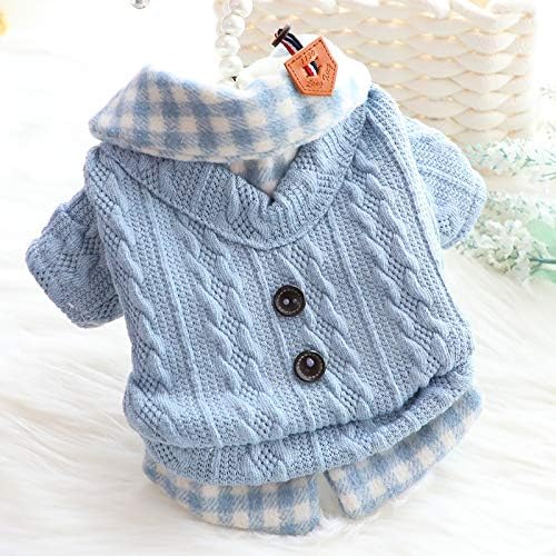 Suéter de princesa para perros pequeños, camisa gruesa, ropa a cuad...