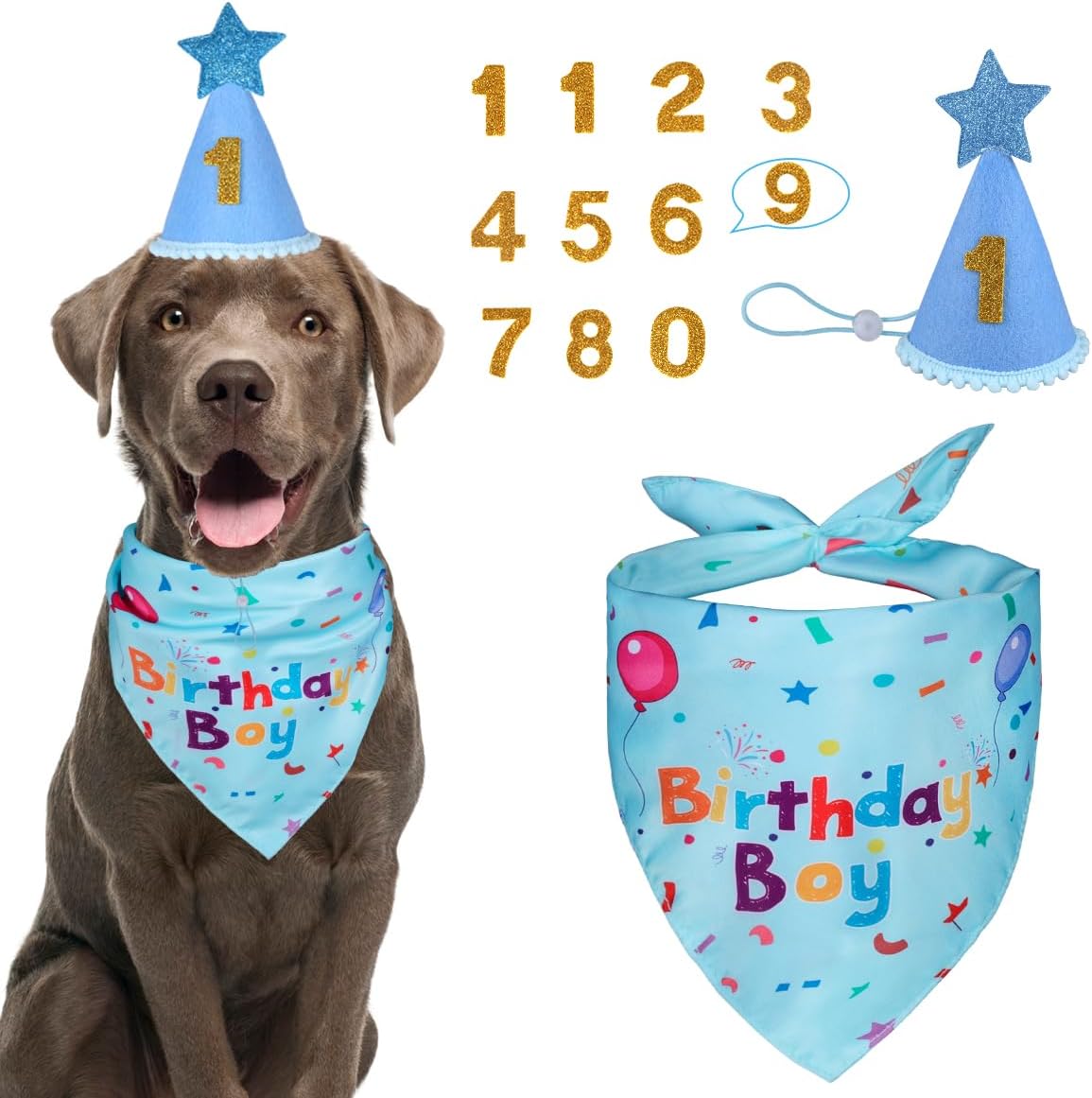 Yicostar Suministros de fiesta de cumpleaños para perros, juego de...