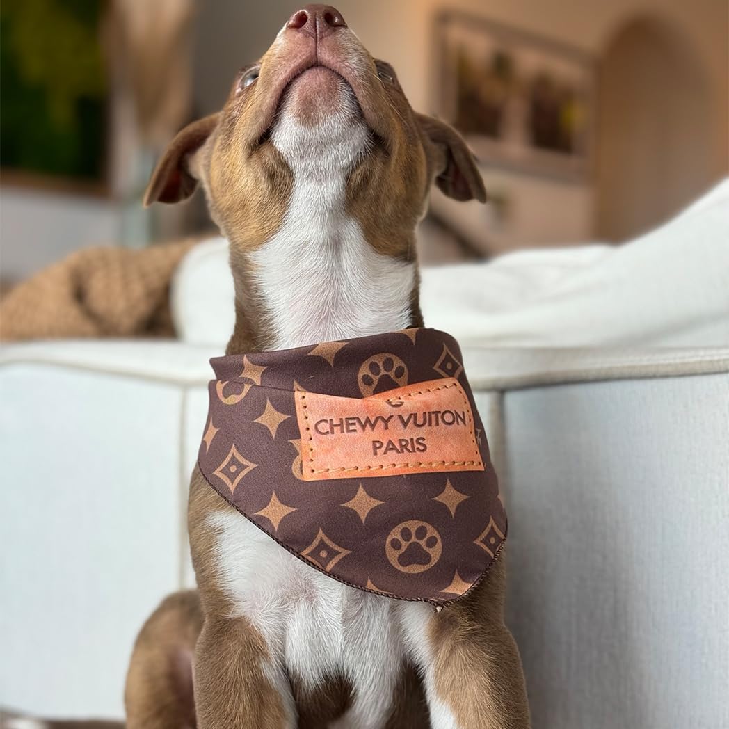 Bandana para perros Chewy Vuiton ropa de moda de diseñador, bufanda...