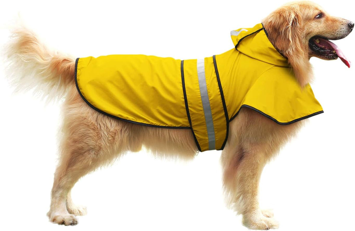 Impermeable HDE con capucha, poncho protector para perro pequeño, g...