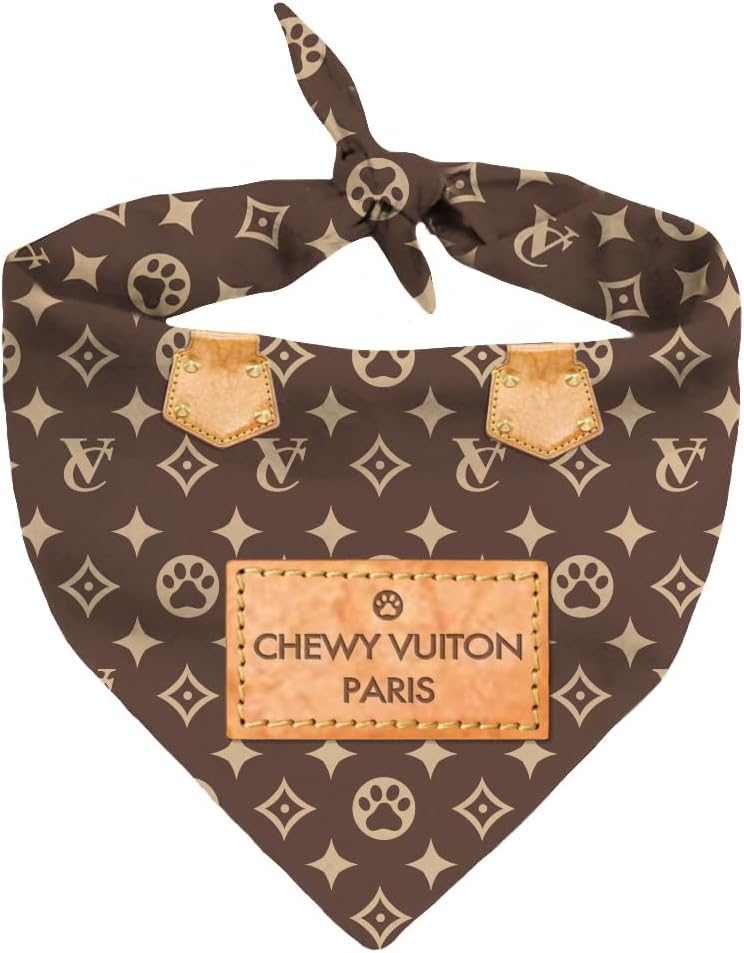 Bandana para perros Chewy Vuiton ropa de moda de diseñador, bufanda...