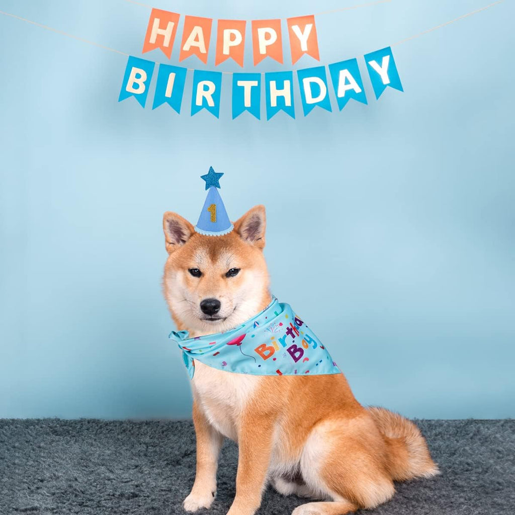 Yicostar Suministros de fiesta de cumpleaños para perros, juego de...
