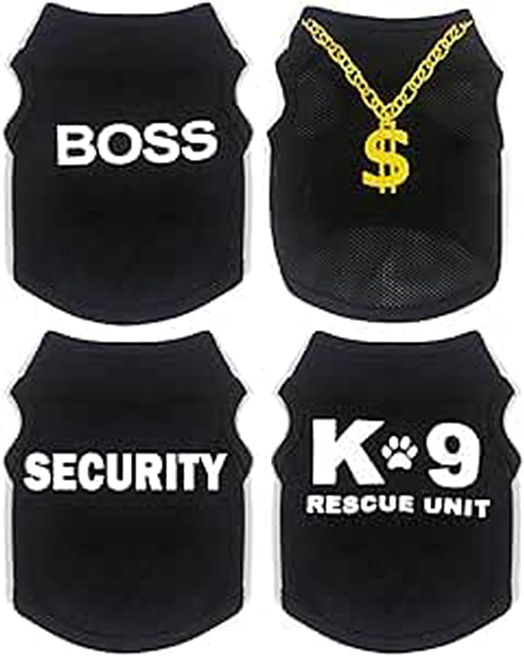 Paquete de 4 ropa de Chihuahua para perros pequeños, ropa negra par...