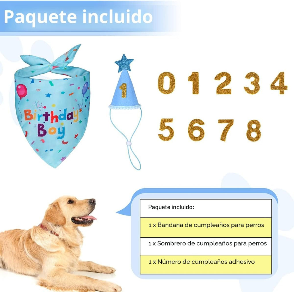 Yicostar Suministros de fiesta de cumpleaños para perros, juego de...