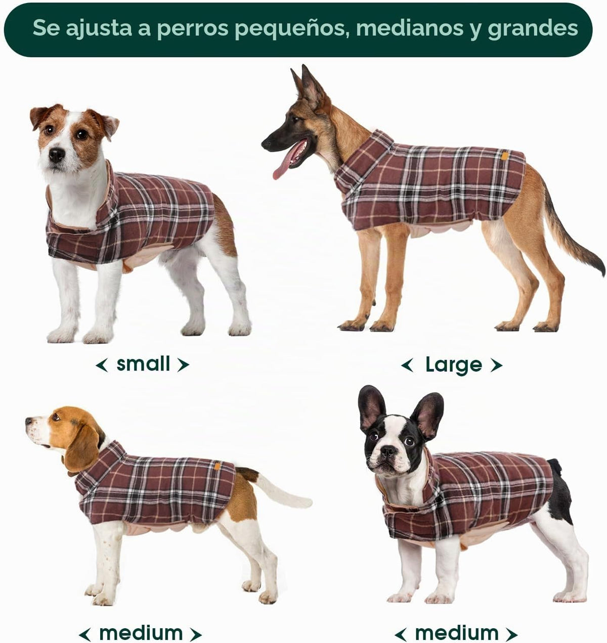 Kuoser - Abrigo impermeable de invierno para perro, chaqueta revers...