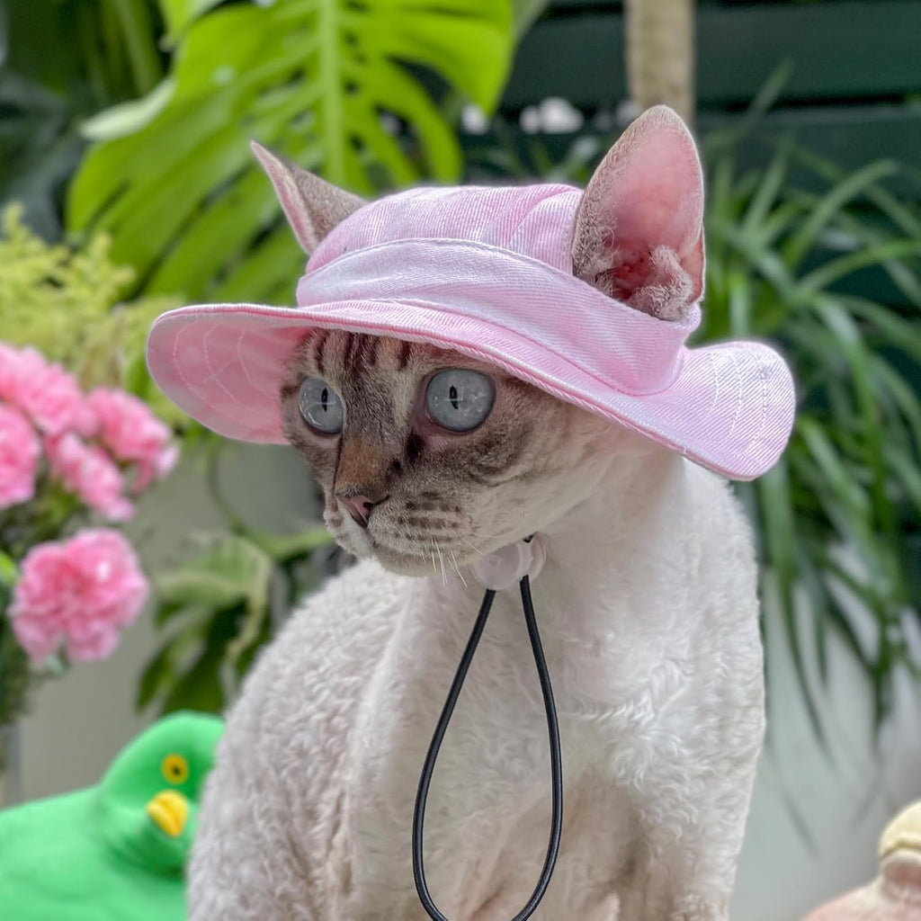 Sombrero para mascotas con agujeros para las orejas, protector sola...
