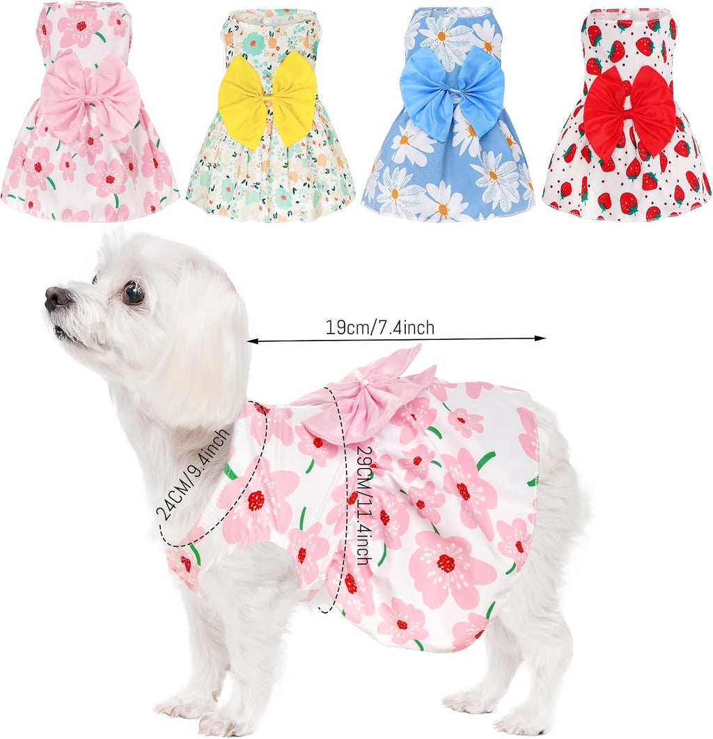 choyaxo 4 piezas lindo vestido para perro, vestido para mascotas, f...