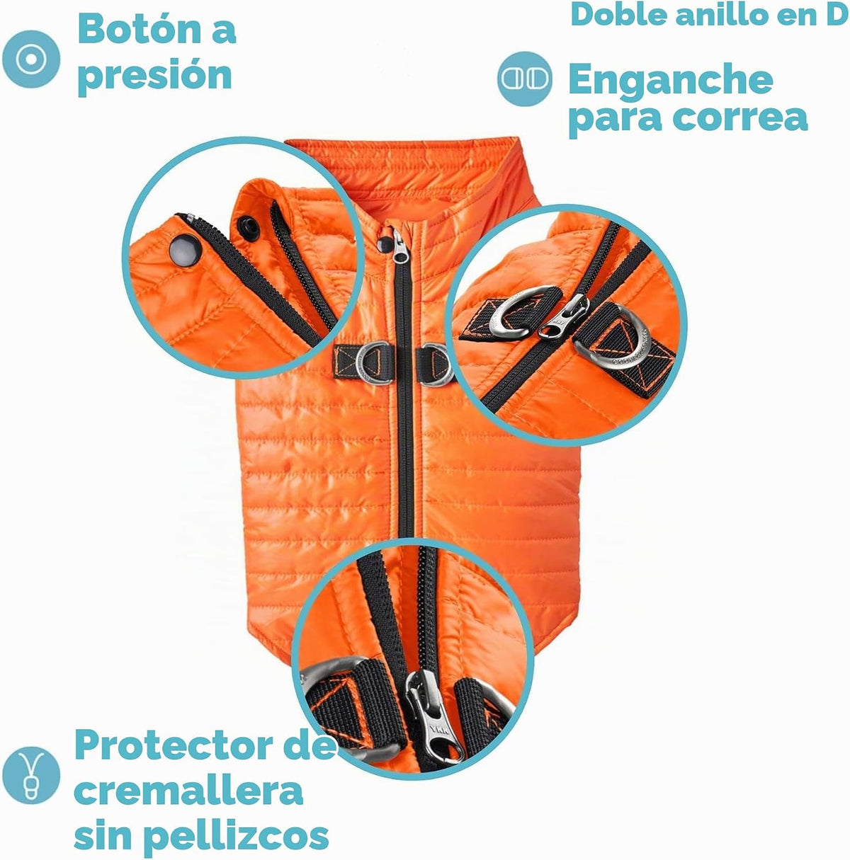 Gooby Chaleco acolchado para perro, azul, talla S | Cortavientos ul...