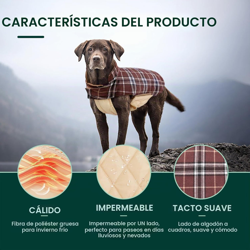 Kuoser - Abrigo impermeable de invierno para perro, chaqueta revers...