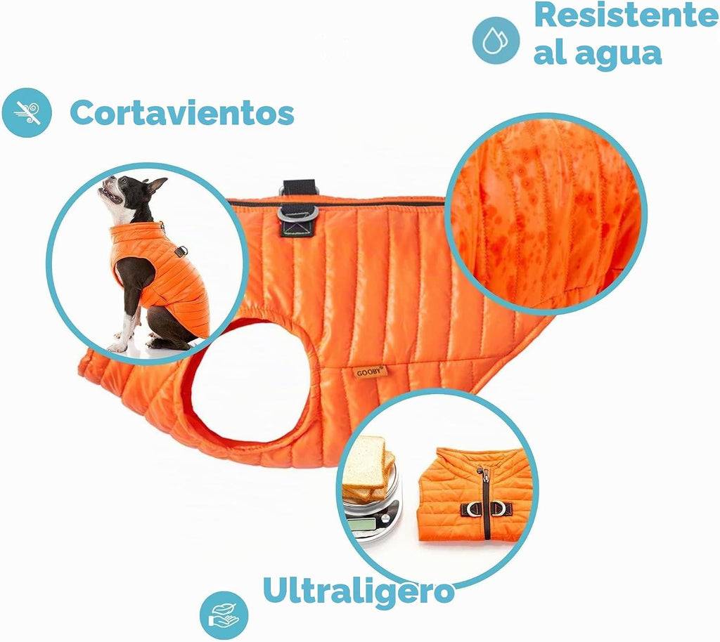 Gooby Chaleco acolchado para perro, azul, talla S | Cortavientos ul...