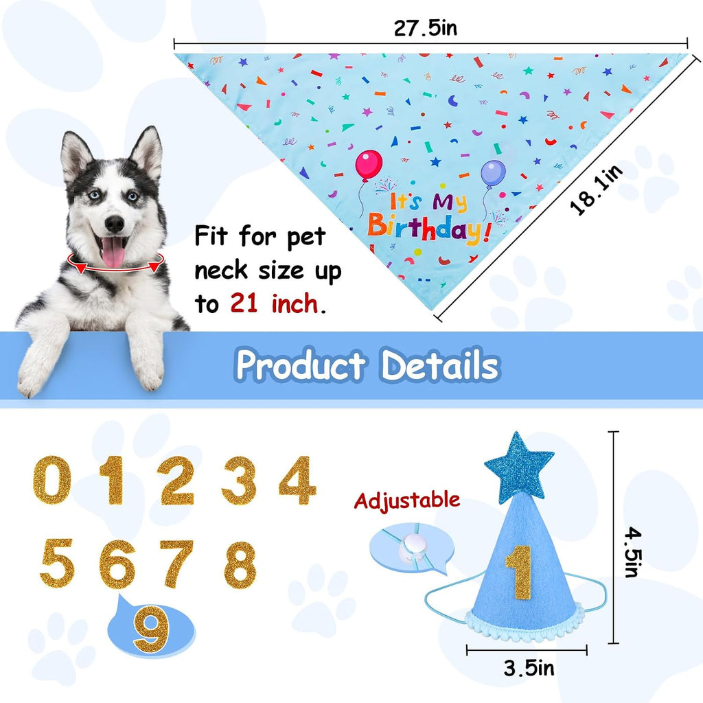 Yicostar Suministros de fiesta de cumpleaños para perros, juego de...