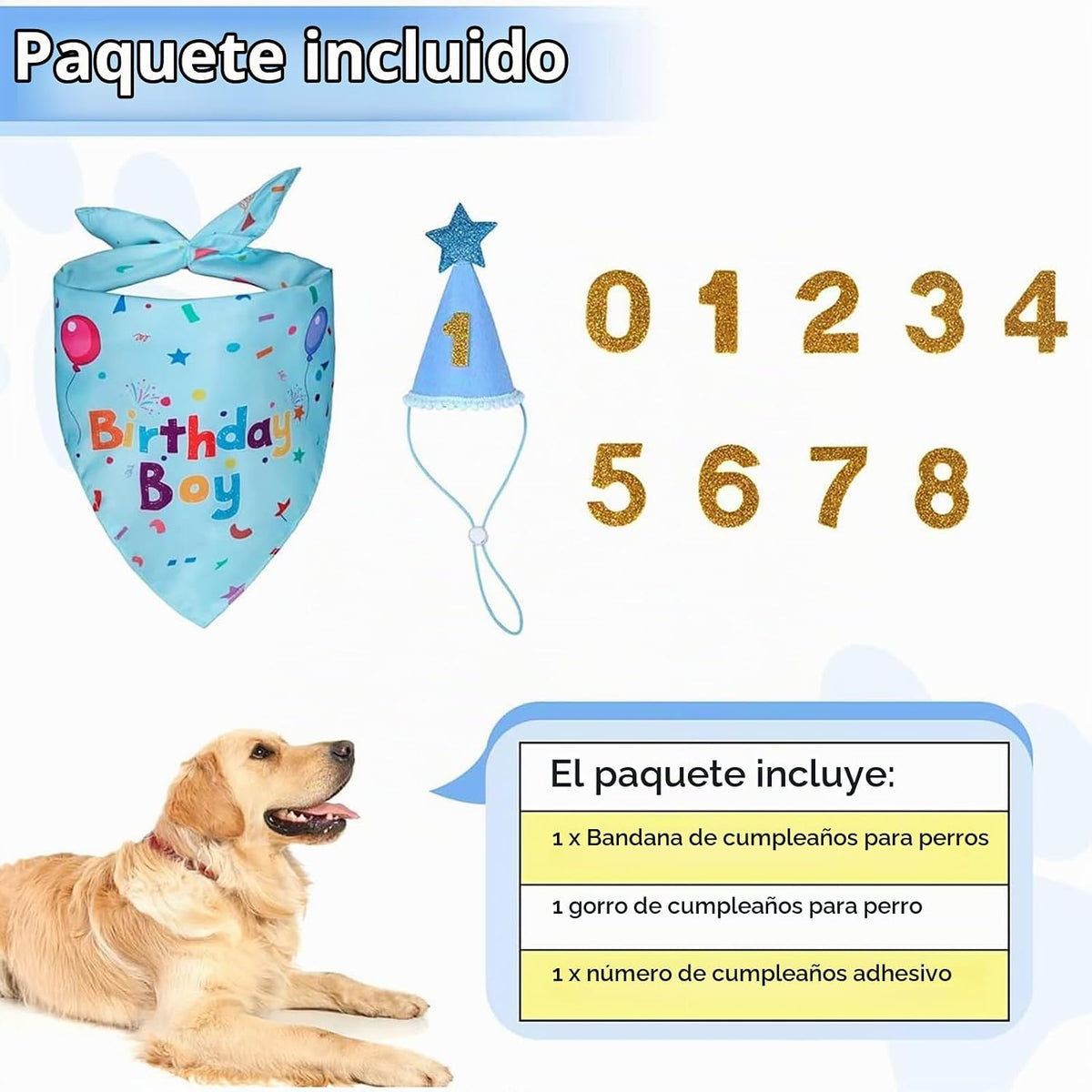 Yicostar Dog Boy - Sombrero para fiesta de cumpleaños, suministros...