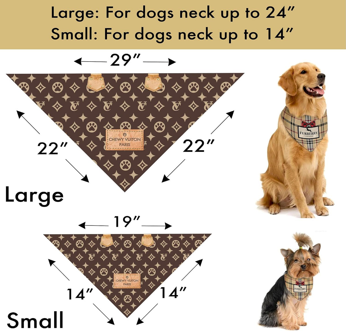 Bandana para perros Chewy Vuiton ropa de moda de diseñador, bufanda...