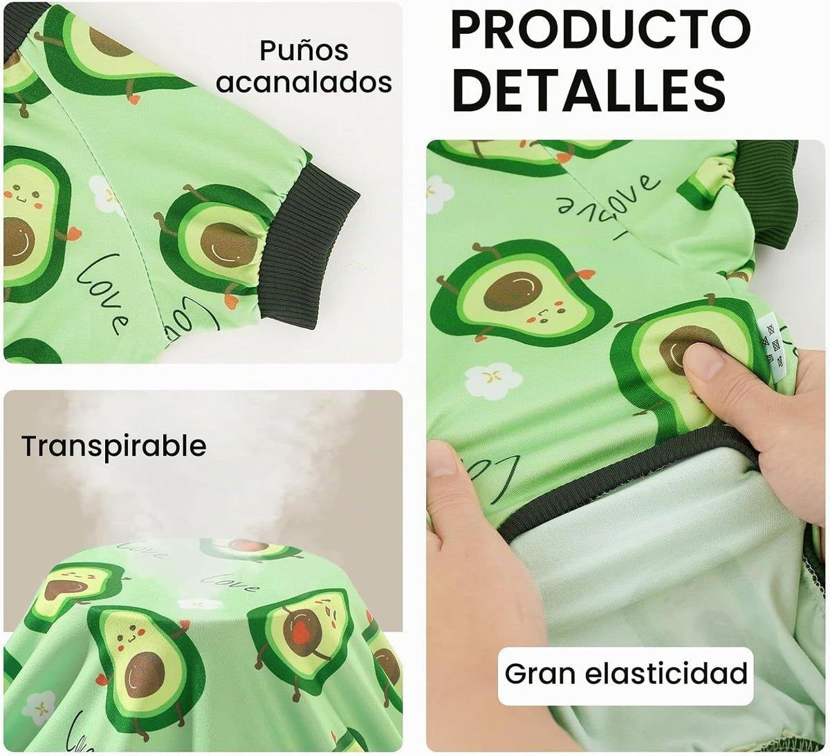 XPUDAC Paquete de 4 pijamas para perros, ropa suave y elástica de v...