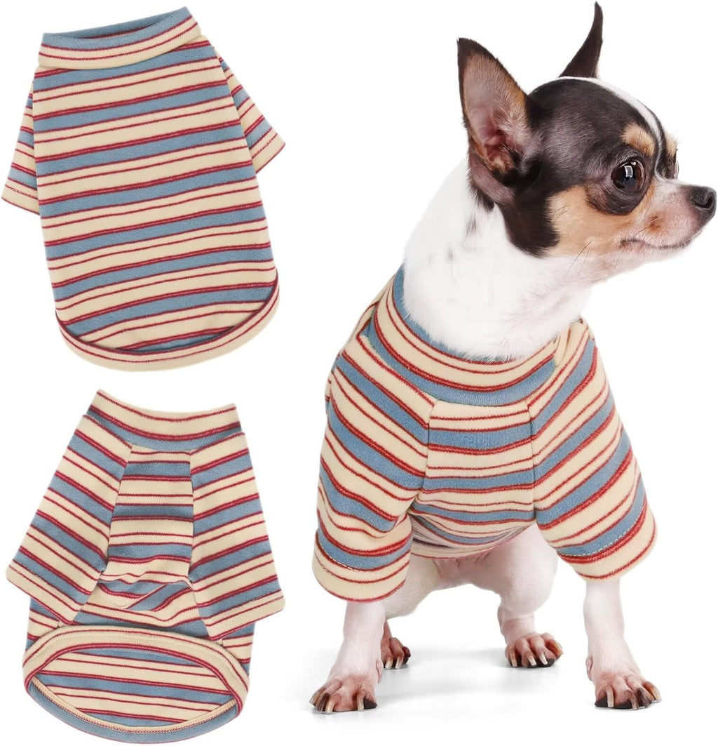 Paiaite Elegante camisa de perro a rayas ropa transpirable rojo y a...