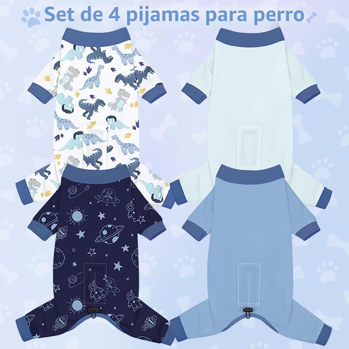 Bienbee Pijamas para Perros, Paquete de 4 Pijamas Lindos y Suaves p...