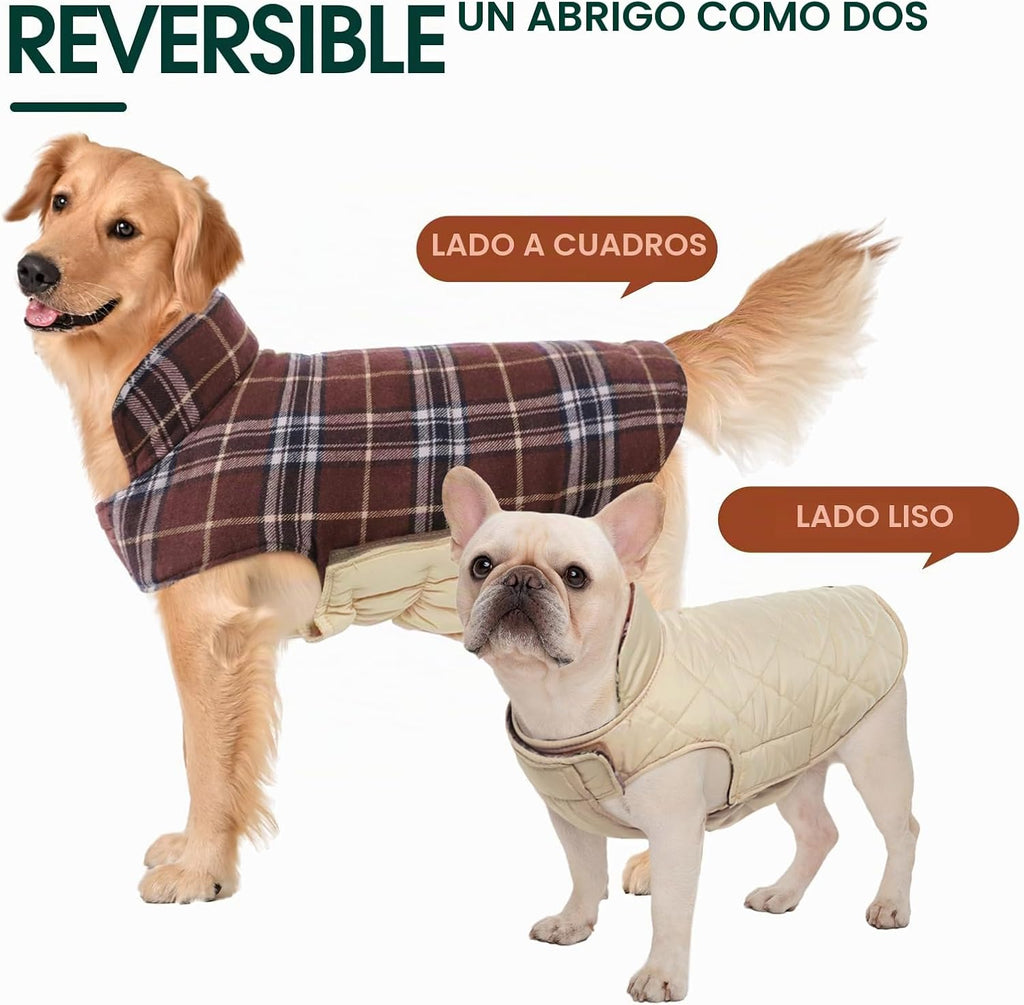 Kuoser - Abrigo impermeable de invierno para perro, chaqueta revers...