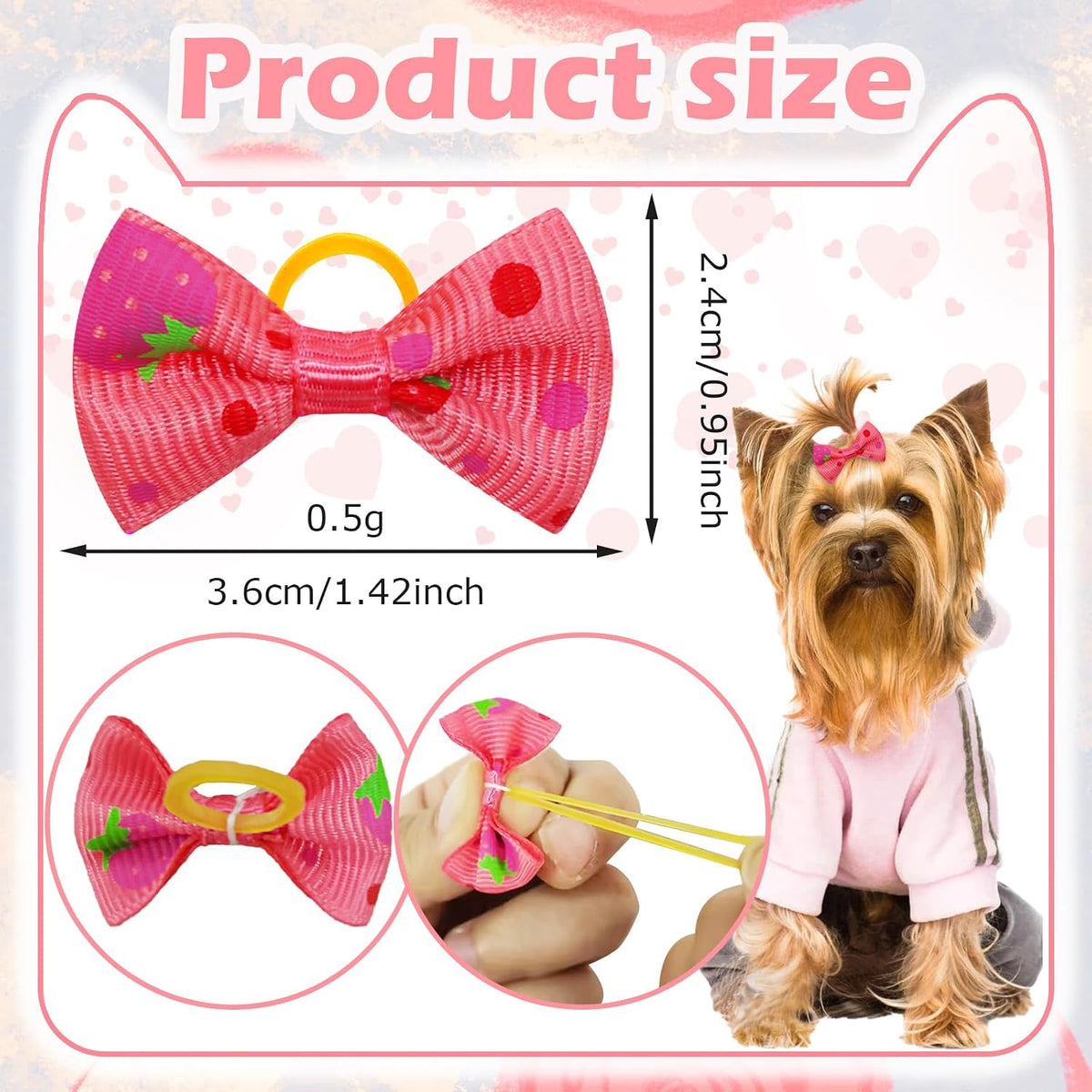 Senniea 100 unidades de lindos moños pequeños para cachorros, lazos...