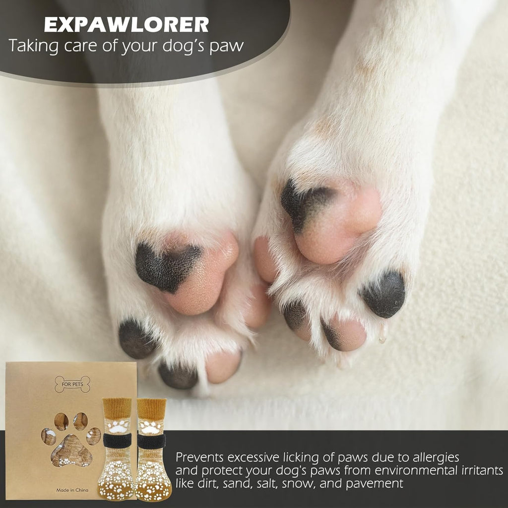 EXPAWLORER - Calcetines antideslizantes para perros, evitan que se...