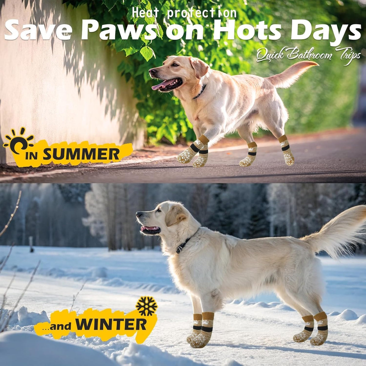 EXPAWLORER - Calcetines antideslizantes para perros, evitan que se...