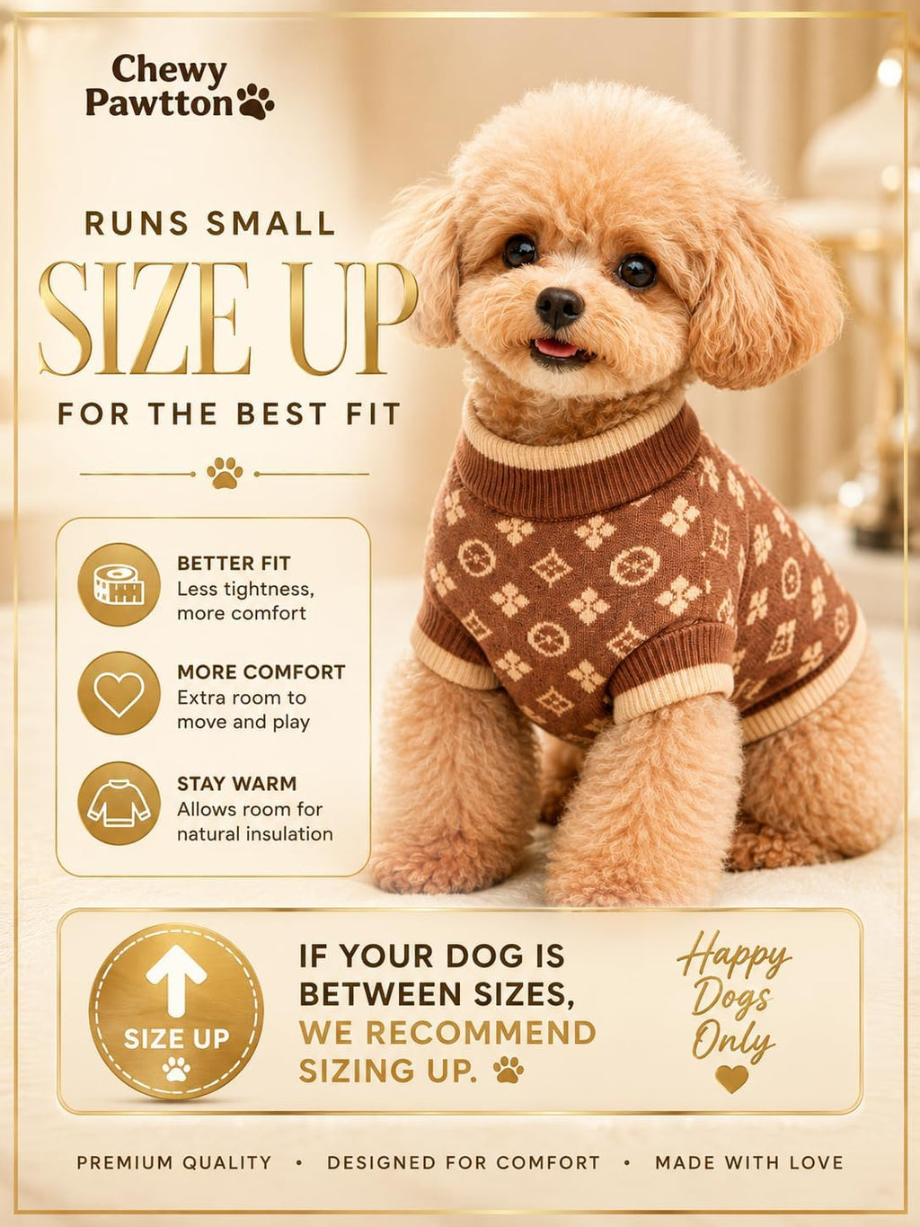 Everything Chic Suéter de Lujo para Perros \u2013 Traje de Mascota...