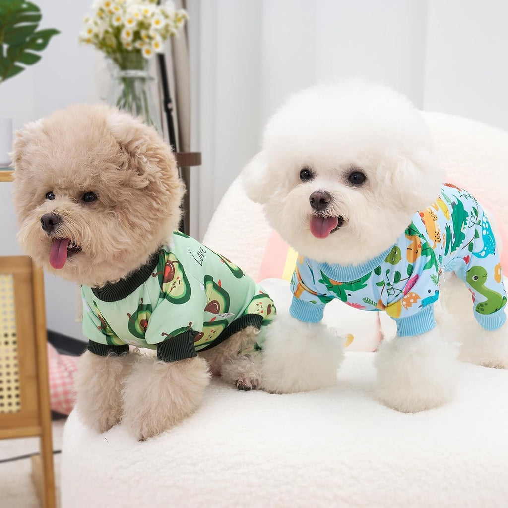 XPUDAC Paquete de 4 pijamas para perros, ropa suave y elástica de v...