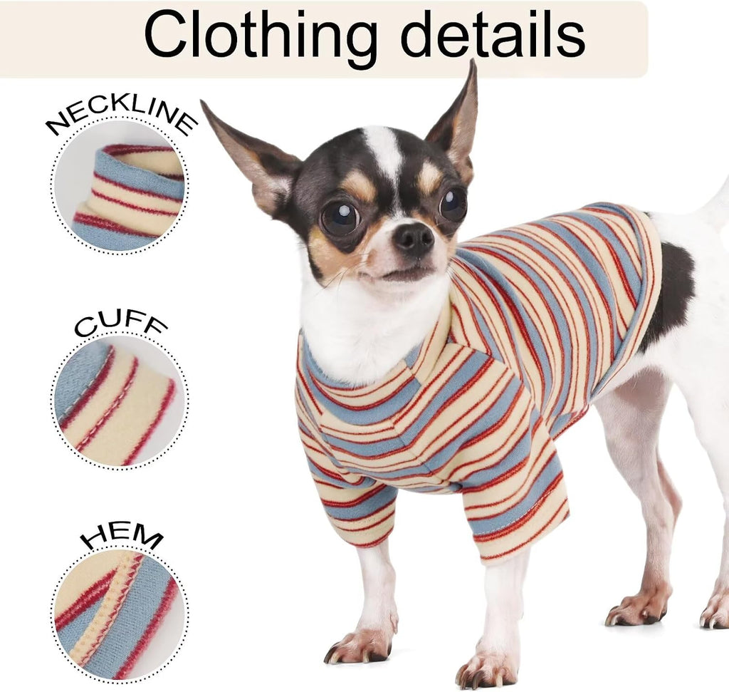 Paiaite Elegante camisa de perro a rayas ropa transpirable rojo y a...