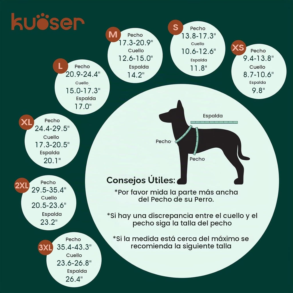 Kuoser - Abrigo impermeable de invierno para perro, chaqueta revers...