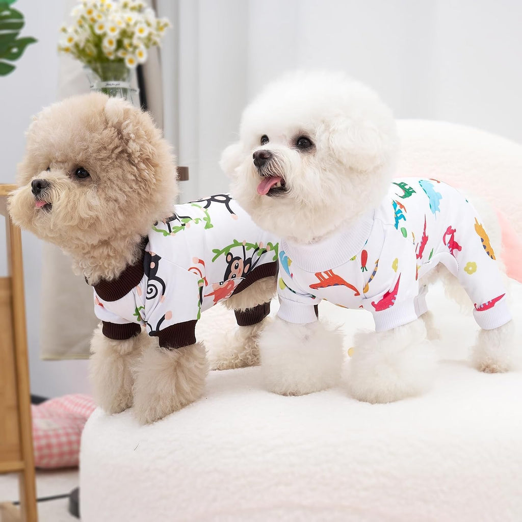 XPUDAC Paquete de 4 pijamas para perros, ropa suave y elástica de v...