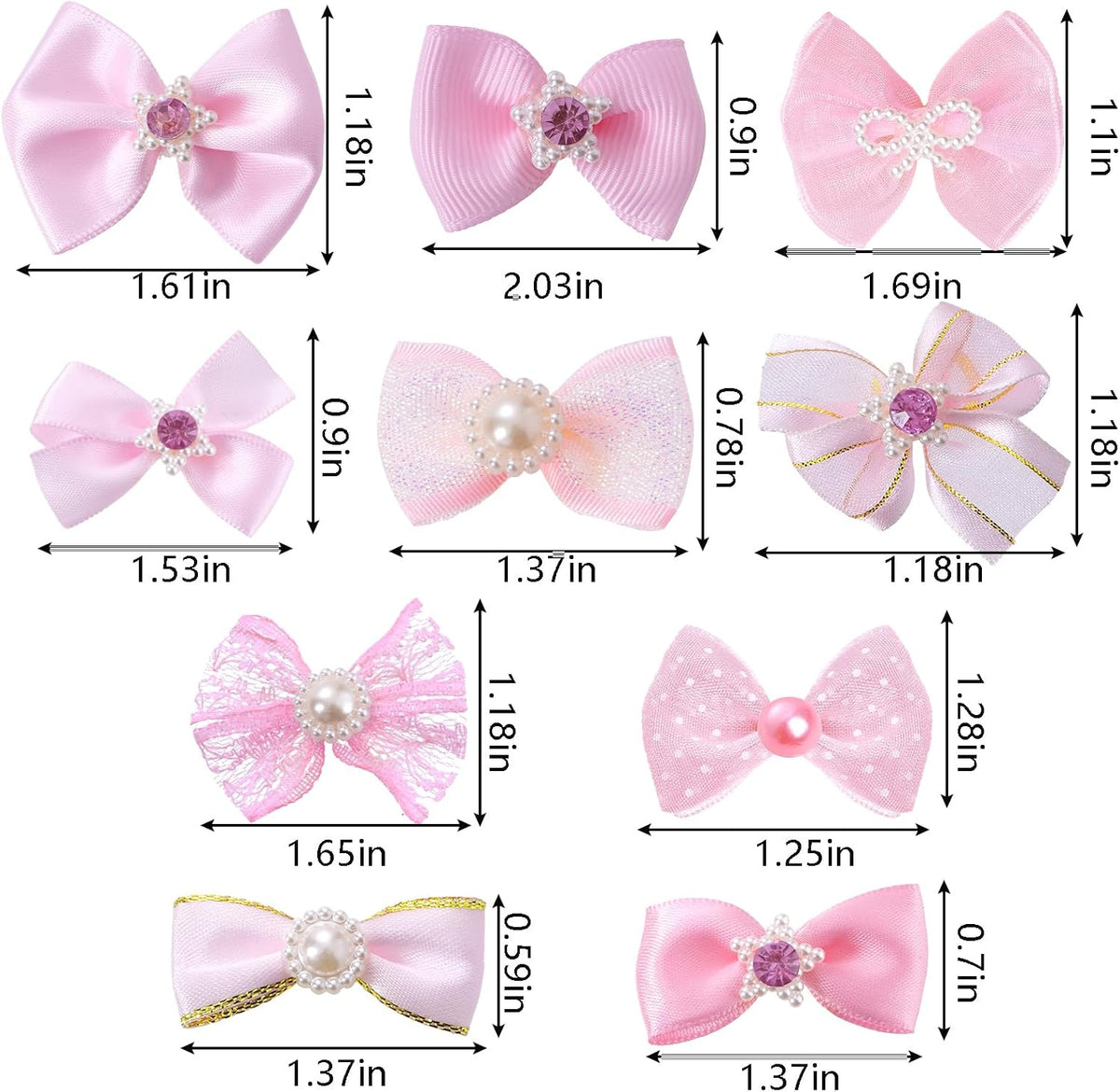 20 PCS Lazos Lindos para Cabello de Perro con Bandas de Goma Elásti...