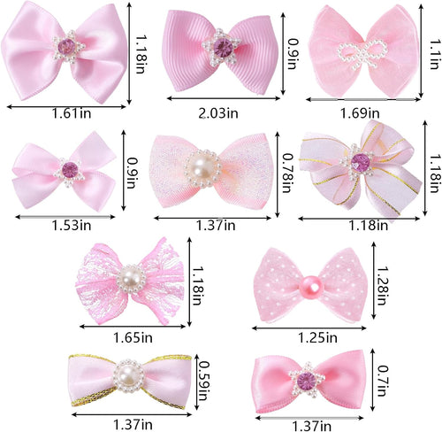 20 PCS Lazos Lindos para Cabello de Perro con Bandas de Goma Elásti...