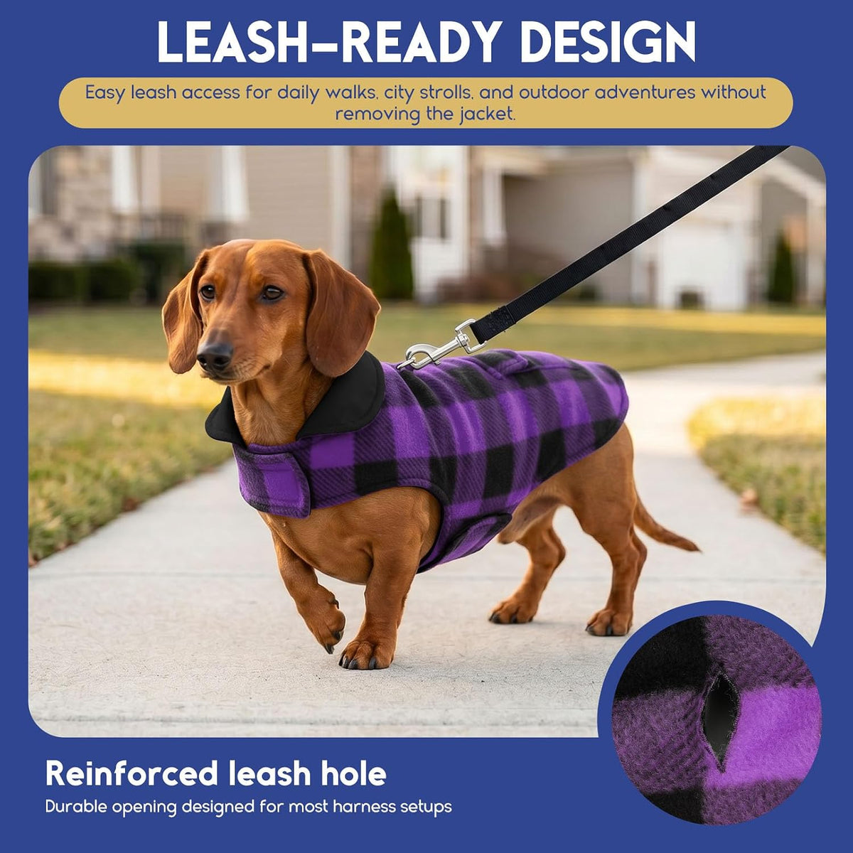 Asenku - Abrigo de invierno para perros, diseño a cuadros reversibl...