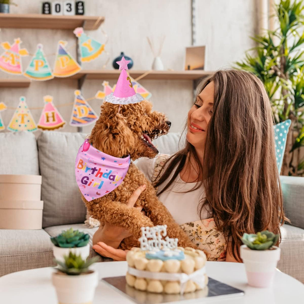 Yicostar Decoraciones de cumpleaños para perros, sombrero de cumple...