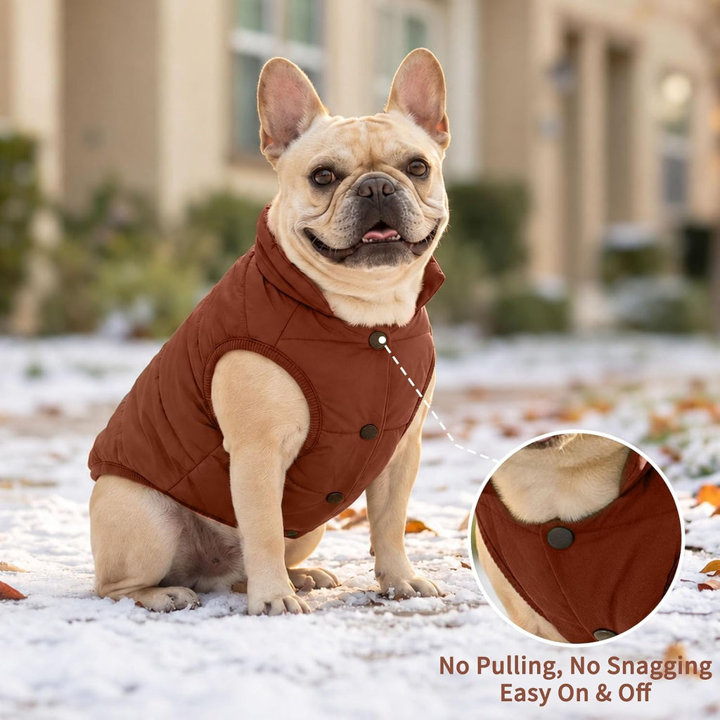 JoyDaog - Chaqueta de forro polar para perro, 2 capas, para cachorr...