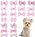 20 PCS Lazos Lindos para Cabello de Perro con Bandas de Goma Elásti...