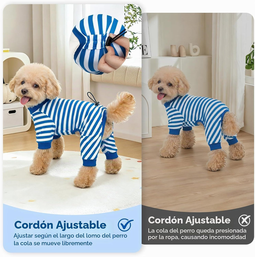 XPUDAC Paquete de 4 pijamas para perros, ropa suave para cachorros...