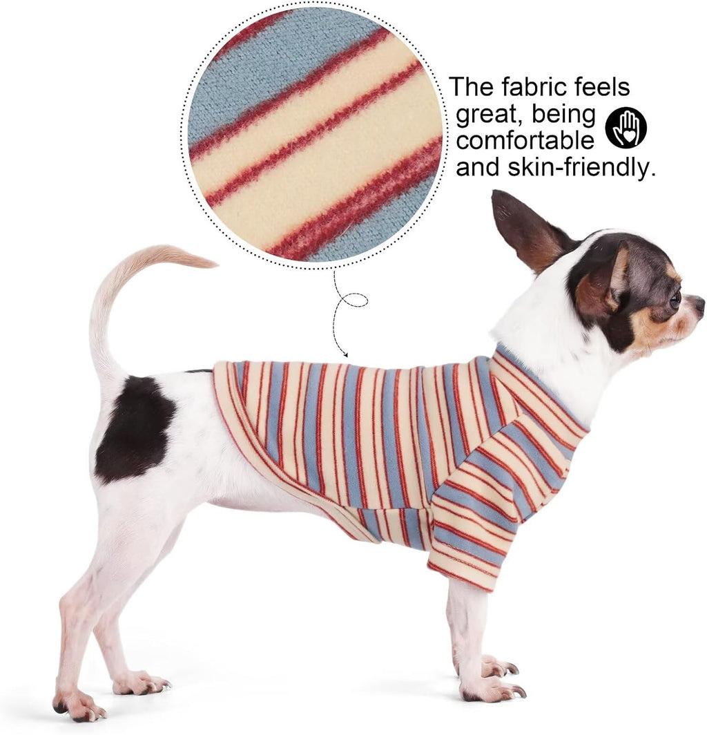 Paiaite Elegante camisa de perro a rayas ropa transpirable rojo y a...