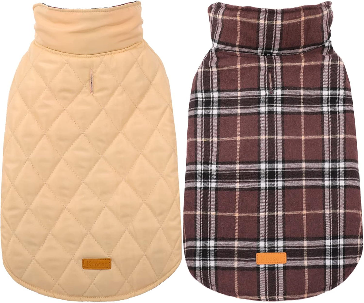 Kuoser - Abrigo impermeable de invierno para perro, chaqueta revers...