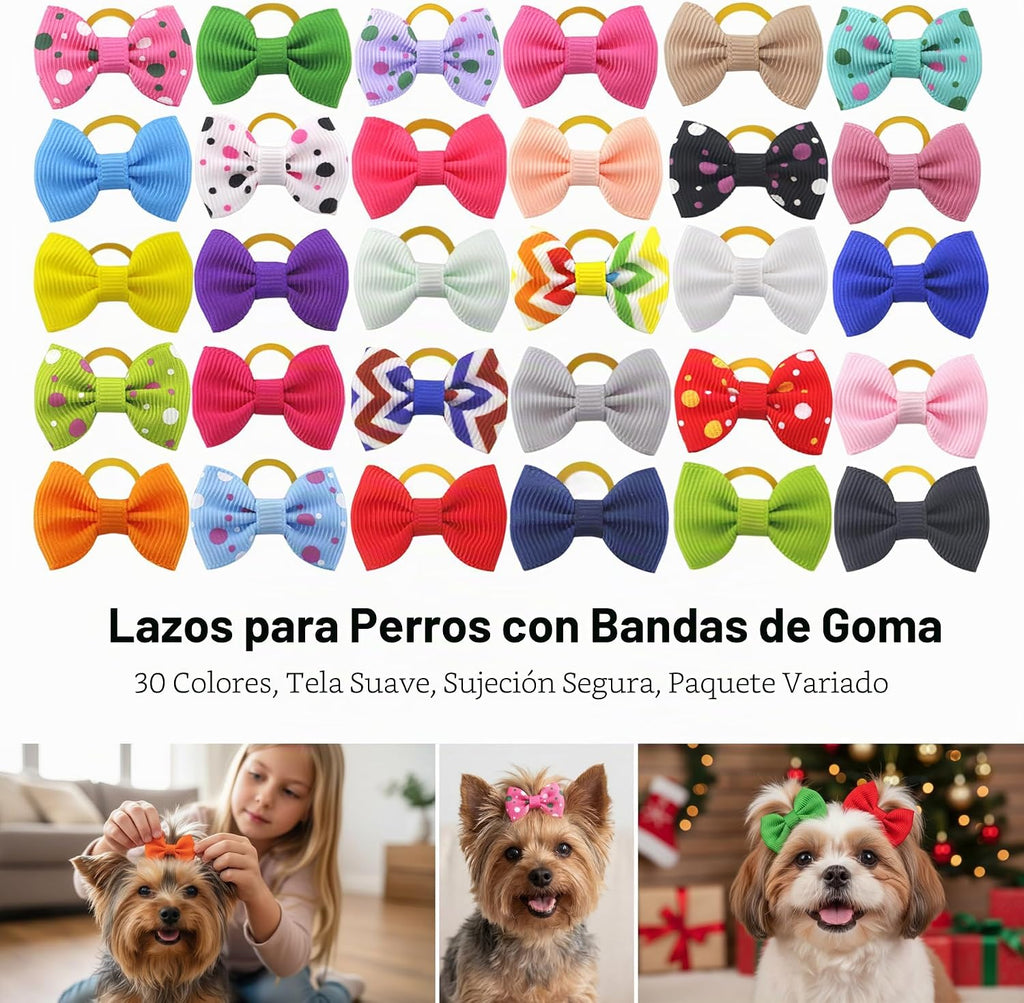 Lazos para el pelo de cachorros, bandas de goma mini para perros pe...
