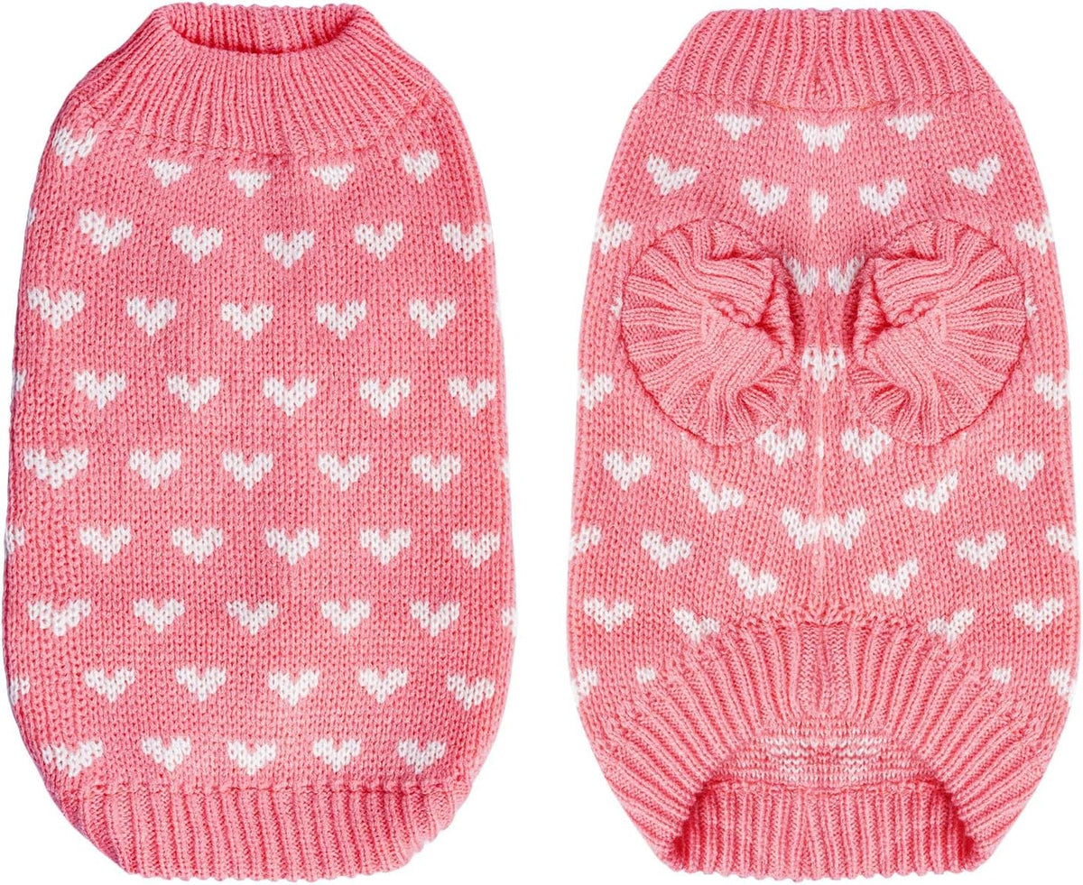 Dxhycc Suéter de punto para perro, suéter con corazón para perro, s...