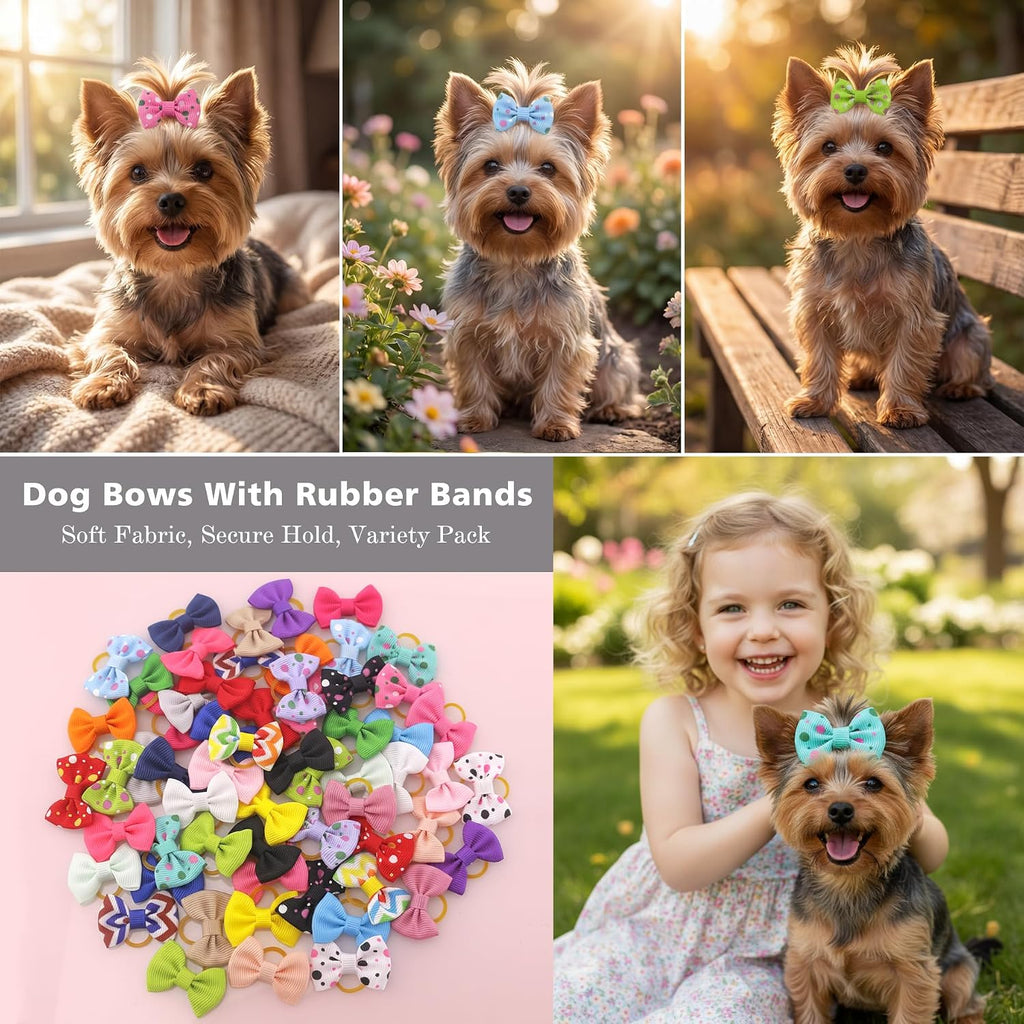 Lazos para el pelo de cachorros, bandas de goma mini para perros pe...