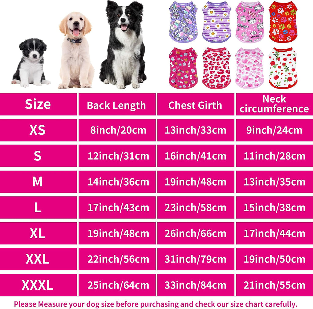 JpGdn - 8 camisetas para perro para niña, talla XL, camiseta sin ma...