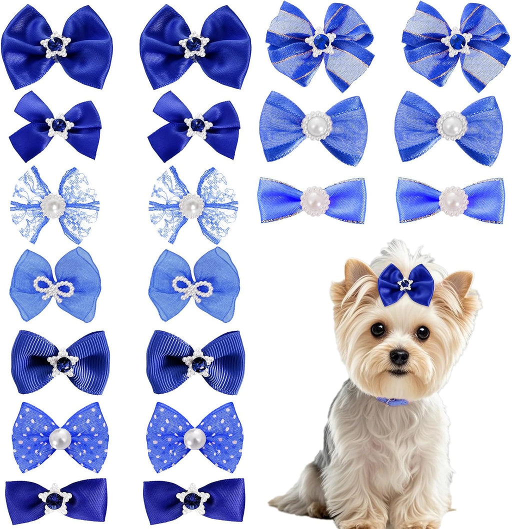 20 unidades de lindos lazos para el pelo de perro con bandas de gom...