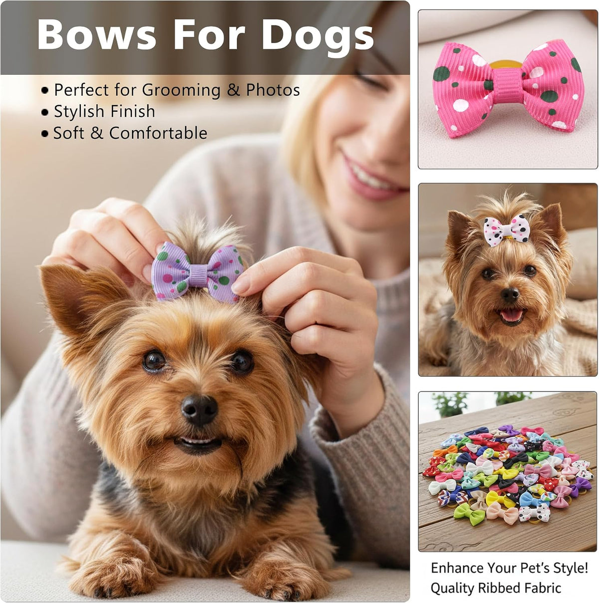 Lazos para el pelo de cachorros, bandas de goma mini para perros pe...