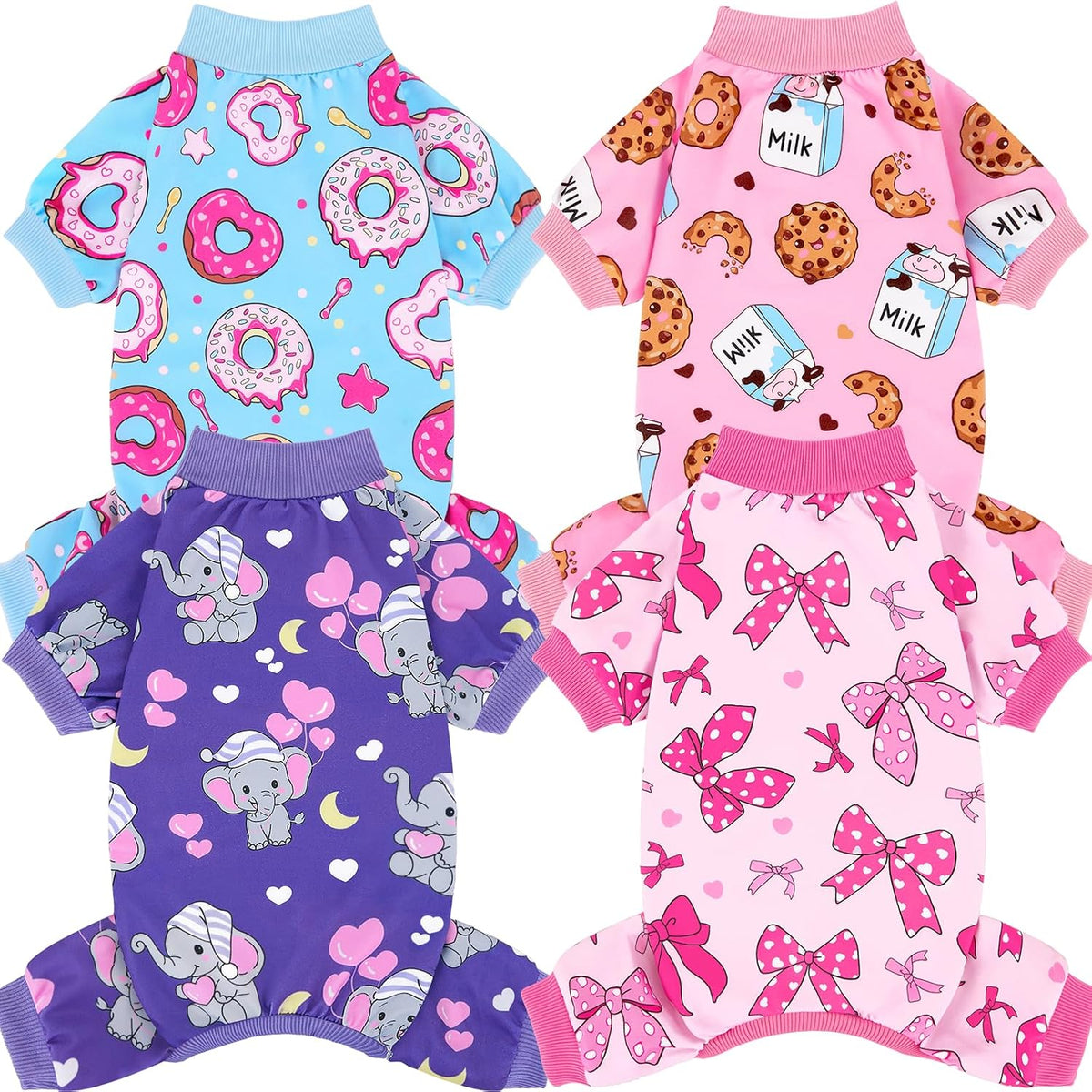 XPUDAC 4 Piezas Pijamas para Perro Suaves y Elásticos Monos para Ca...