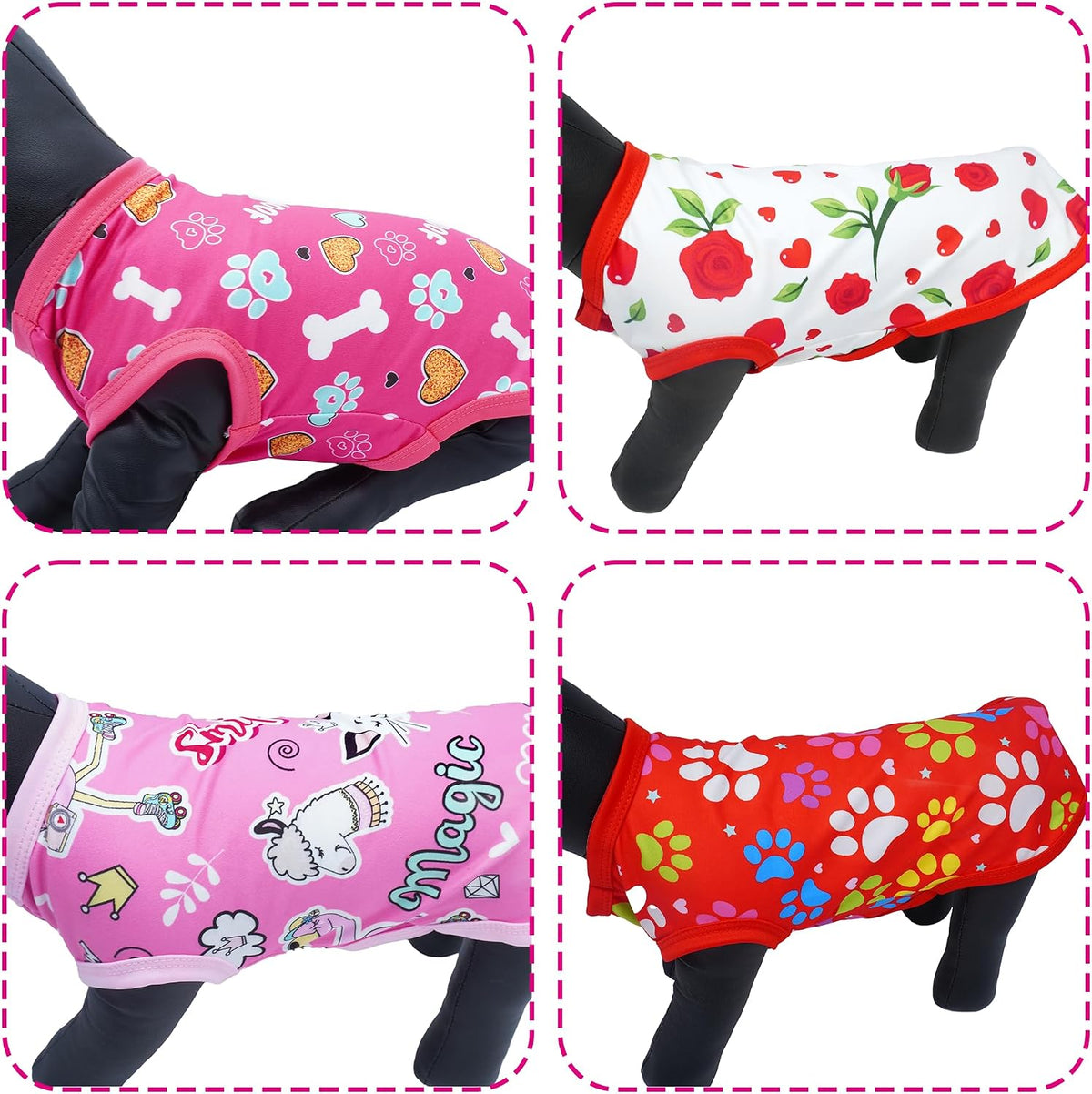 JpGdn - 8 camisetas para perro para niña, talla XL, camiseta sin ma...