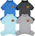 XPUDAC Paquete de 4 pijamas a rayas para perros, ropa para perros p...